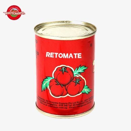 400g di pasta di pomodoro in scatola 30%-100% di purezza con coperchio duro aperto Perfetto per la conservazione