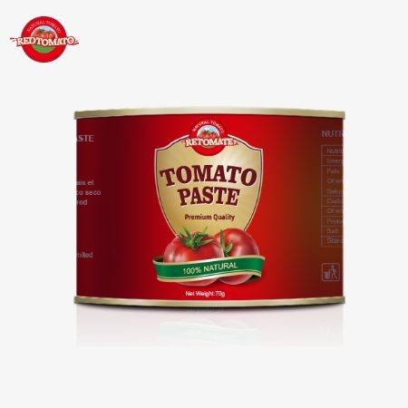 Concentrato di pomodoro in scatola di qualità superiore contenuto in una scatola da 70 g con coperchio facile da aprire
