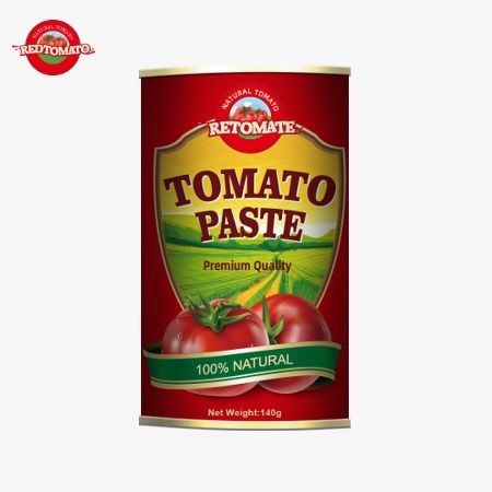 140 g di pasta di pomodori in scatola dotata di un innovativo coperchio facile da aprire secondo le norme HACCP