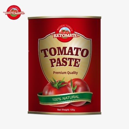 198 g di pasta di pomodoro in scatola OEM conforme alle norme di produzione ISO HACCP BRC FDA