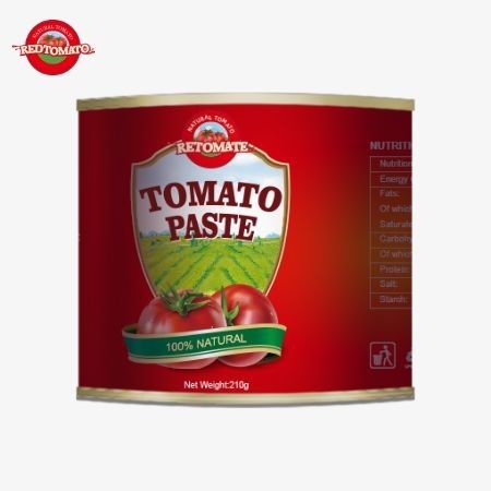 210 g di pasta di pomodoro in scatola è prodotta in conformità con gli standard di produzione ISO HACCP BRC e FDA