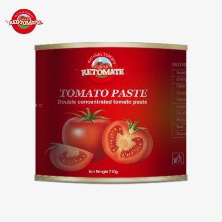 210 g di pasta di pomodoro in scatola aderisce agli standard di produzione stabiliti da ISO HACCP BRC e FDA