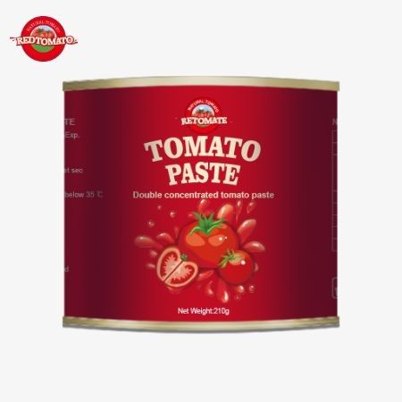 210 g di pasta di pomodoro in scatola è conforme alle norme di produzione stabilite da ISO HACCP BRC E FDA
