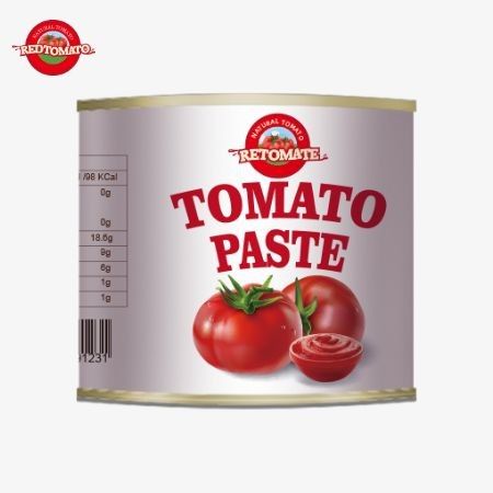 La pasta di pomodoro in scatola da 210 g rispetta gli standard internazionali di qualità, inclusi i regolamenti ISO HACCP BRC e FDA