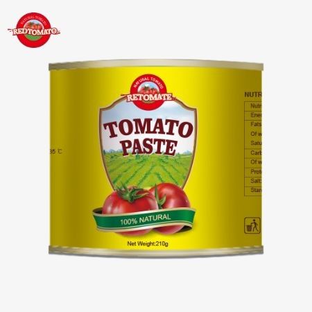 La pasta di pomodori in scatola da 210 grammi che offriamo è conforme agli standard alimentari ISO HACCP e BRC della FDA