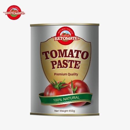 Doppia pasta di pomodori concentrata dalla Cina, priva di additivi, deliziosa, convenientemente confezionata in 850 g di lattine facili da aprire