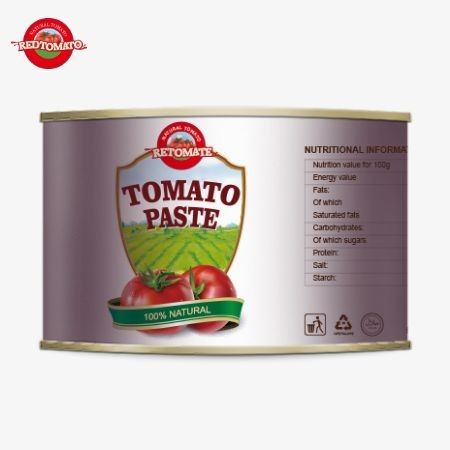 Prodotto di pomodori in scatola di alta qualità da 2200 g Halal-certificato per la cucina musulmana africana con 28-30% di pomodori concentrati