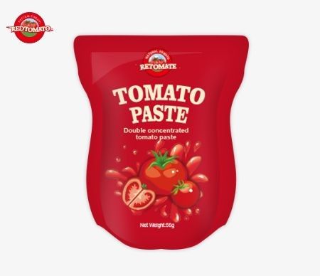 La pasta di pomodori in sacchetto stand-up all'ingrosso, disponibile in varianti da 56 g a 70 g, fornisce un prodotto puro senza additivi.