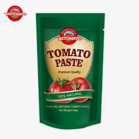 OEM Stand Up Sachet di 100 g di doppia pasta di pomodoro concentrata con purezza compresa tra il 30% e il 100%