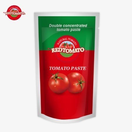 OEM 100 g sacchetto stand-up con pasta di pomodori doppiamente concentrata che offre livelli di purezza che vanno dal 30% al 100%