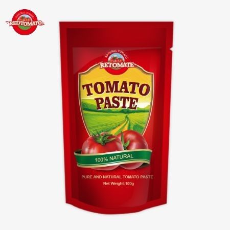 Pasta di pomodori a 100 grammi di alta qualità proveniente da una fabbrica rinomata in Cina.