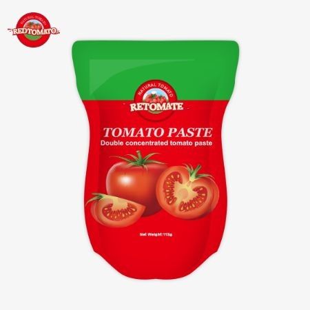 La fabbrica di pasta di pomodoro produce 113 grammi di bustine in conformità con gli standard di produzione ISO HACCP BRC e FDA