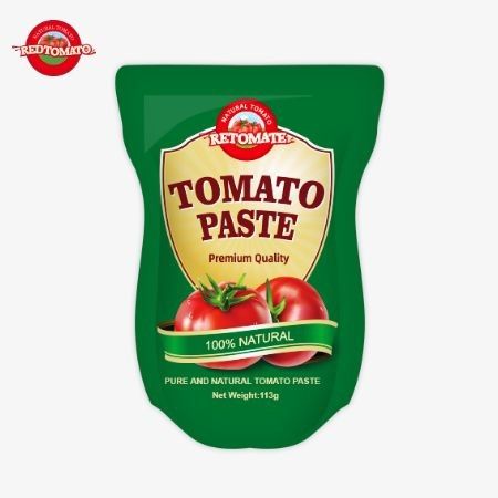 Paste di pomodoro 113g sacchetti in piedi in conformità con ISO HACCP BRC e FDA standard di produzione