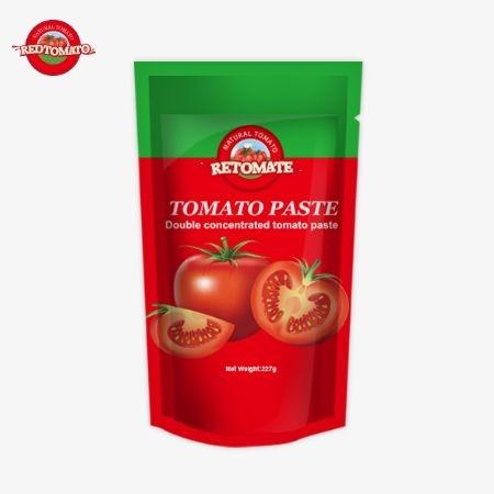 Paste di pomodori in borsa ISO 227g Paste di pomodori tripla concentrata con livelli di purezza dal 30% al 100%