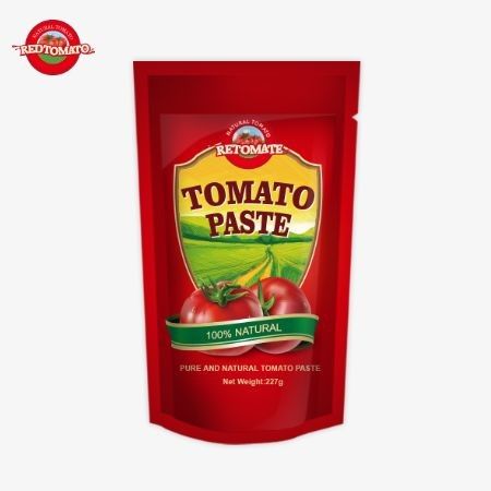 Pasta di pomodori in borsa ISO 227g Pasta di pomodori a doppia concentrazione con purezza compresa tra il 30% e il 100%