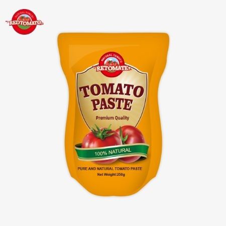 250 g di pasta di pomodoro in una bustina dolce e acida, con purezza dal 30% al 100%