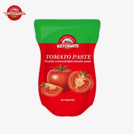 250 g di pasta di pomodori acidi e dolci in un sacchetto in piedi, con purezza dal 30% al 100%