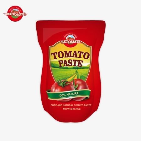 Questo sacchetto contiene 250 g di pasta di pomodori dolce e pungente con una purezza che va dal 30% al 100%