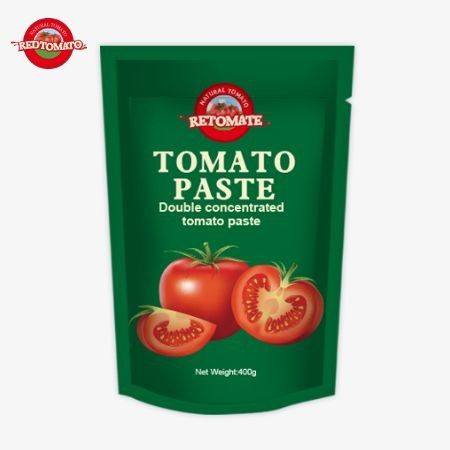 400g di pasta di pomodori in sacchetto conveniente e gustosa con livelli di purezza che vanno dal 30% al 100%