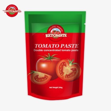 Il sacchetto di pasta di pomodoro da 500 grammi offre un'imballaggio conveniente e un gusto delizioso