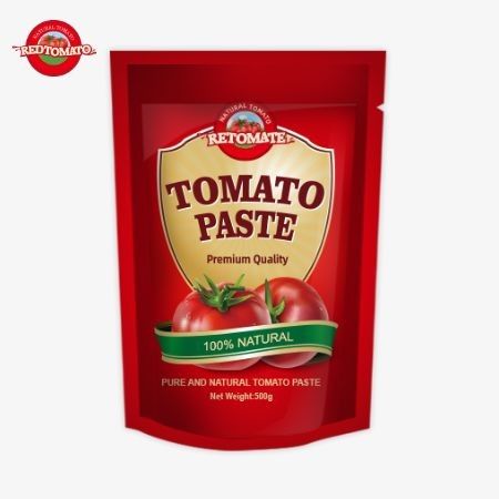 Il sacchetto di pasta di pomodoro da 500 grammi offre un'imballaggio conveniente e un gusto delizioso