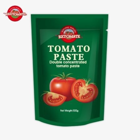 Il sacchetto di pasta di pomodoro da 500 g offre un'imballaggio conveniente ricco di sapore e purezza che vanno dal 30% al 100%