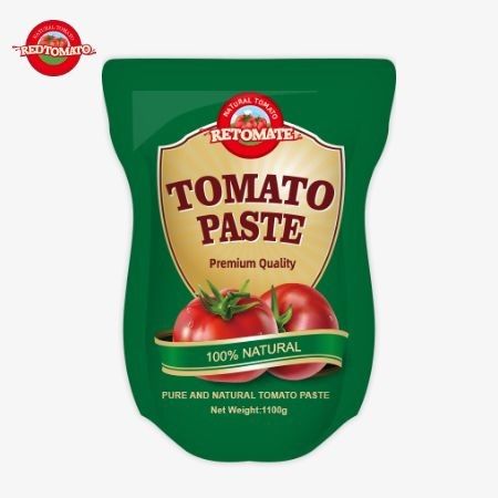 1100g di pasta di pomodoro in sacchetto conforme agli standard ISO HACCP e BRC, garantendo il rispetto dei prezzi di fabbrica