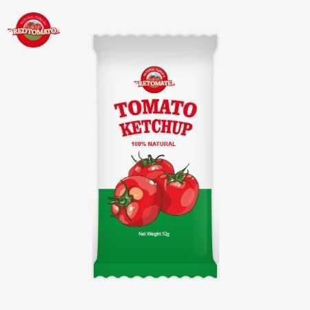 Un sacchetto di 10 grammi di ketchup di pomodoro offre un sapore ricco e dolce fatto con ingredienti naturali, disponibile a prezzo di fabbrica