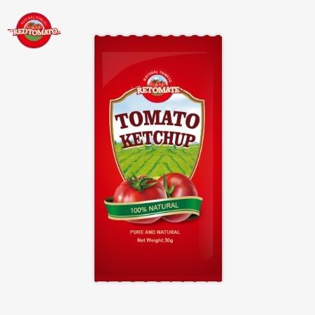 OEM Small Bag Tomato Ketchup 30g con puro sapore naturale, conforme agli standard ISO HACCP BRC e FDA