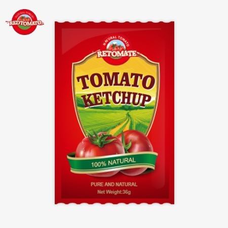 OEM 36g sachet di ketchup di pomodoro dalla Cina fabbrica fatta con ingredienti naturali puri disponibili al prezzo di fabbrica