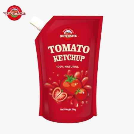 Certificato ISO 56g Sachet Ketchup Sapore naturale puro Risponde agli standard di produzione internazionali