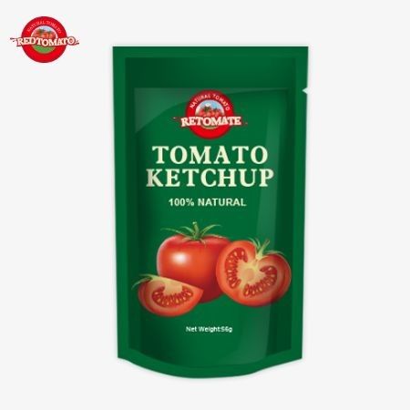56 g di sacchetti di ketchup a sapore naturale OEM-standard conforme alle norme internazionali di produzione