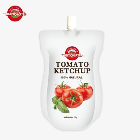 70 grammi di salsa di ketchup con un puro sapore naturale è il prezzo di fabbrica è conforme agli standard internazionali