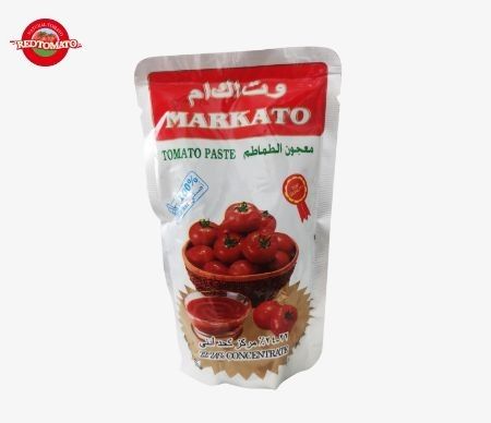 Sacchetti di pasta di pomodori di alta qualità Disponibili in stand-up, doppiamente concentrati e con un peso di 70 g