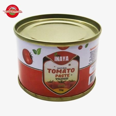 INAYA 70g Pasta di pomodoro in scatola Capo duro aperto Brix28-30% Fornire marchio e design dell'imballaggio