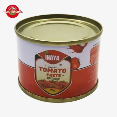 INAYA 70g Pasta di pomodoro in scatola Capo duro aperto Brix28-30% Fornire marchio e design dell'imballaggio