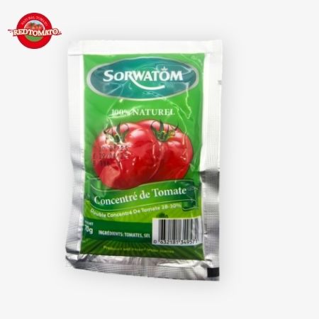 70g Sachet piatto di concentrato di pomodoro, Brix 28–30%, disponibile con il marchio Retomate o personalizzabile con il tuo OEM