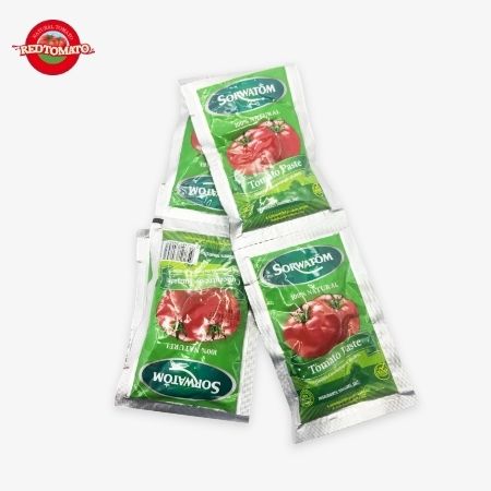 70g Sachet piatto di concentrato di pomodoro, Brix 28–30%, disponibile con il marchio Retomate o personalizzabile con il tuo OEM