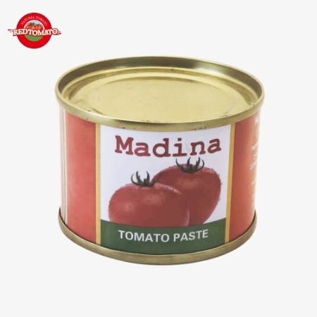 Madina 70g Pasta di pomodori in scatola con Brix 28-30% Fornisci marchio e design dell'imballaggio