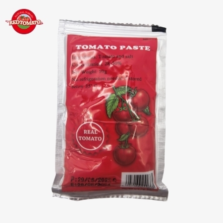 LAFE Brand High-Quality Tomato Paste Sachets Available Designs Double Concentrated And Weighing 50g Brix 28–30%