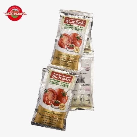 ALKIMA 30g bustina piatta concentrato di passata di pomodoro a Brix 28–30% disponibile con il marchio Retomate o personalizzabile con il tuo OEM