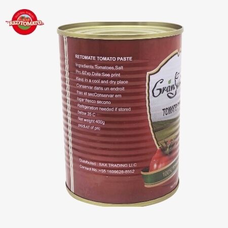 Gransadon 400g Canned Tomato Paste (Brix 24%-26%) – OEM Supported With Custom Packaging Design