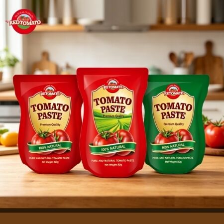 56g di pasta di pomodori in sacchetto con concentrazione tripla e zero additivi per eccellenza culinaria