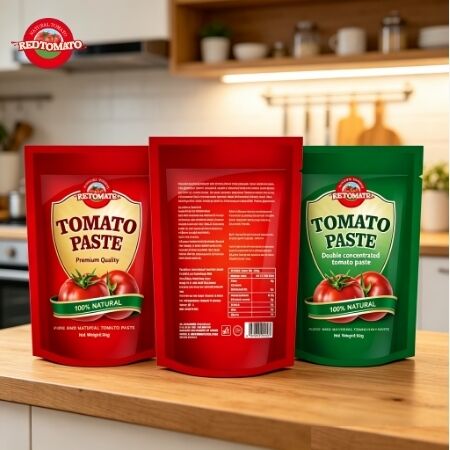 Concentrato di pomodoro in bustina tripla concentrazione da 80 g con certificazione ISO, HACCP, BRC, FDA per un comodo utilizzo
