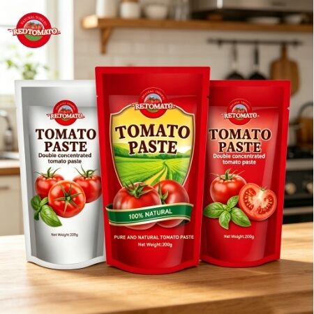 200g Stand-Up Sachet Double Concentrated Tomato Paste with FDA Certification and Brix 28-30%