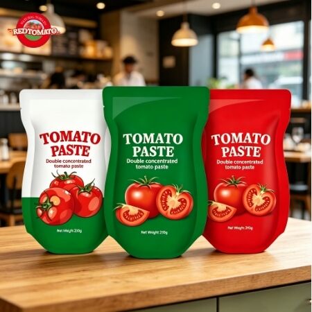 210 g Sacchetto di pomodoro in piedi Paste di pomodoro ISO HACCP BRC FDA Certificato per facile conservazione e freschezza