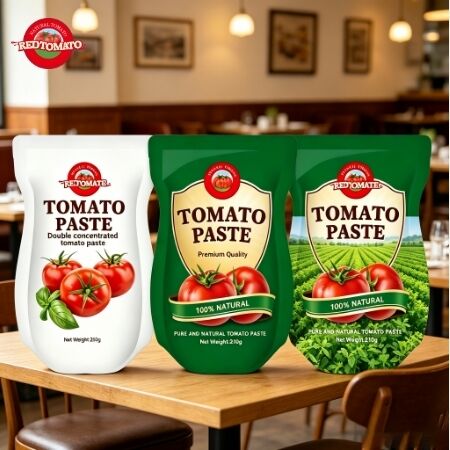 210 g di pasta di pomodori in sacchetto con concentrazione tripla soddisfa gli standard ISO HACCP BRC e FDA