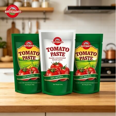 210 g di pasta di pomodori in sacchetto con concentrazione tripla e certificazione ISO HACCP BRC FDA
