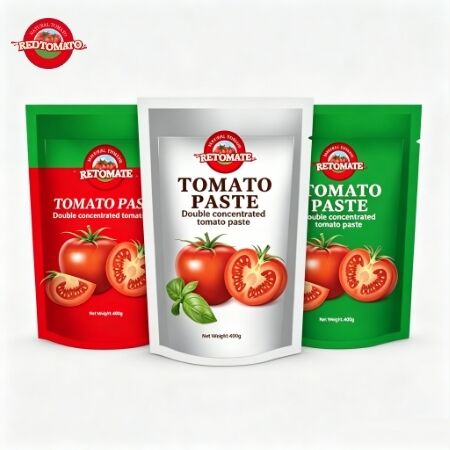 400 g di pasta di pomodori in sacchetto con 30%-100% di purezza e sapore acido-dolce