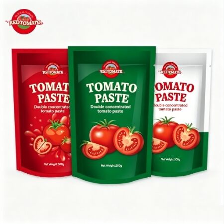 500 g di pasta di pomodori in sacchetto triplo concentrato con sapore dolce e acido ISO HACCP BRC FDA certificato